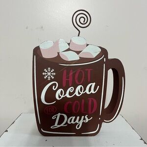 Set Of 2 Hot Cocoa Winter Theme Card Or Picture Holders